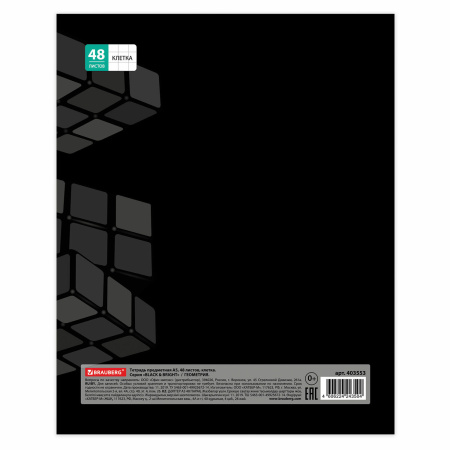Тетради предметные, КОМПЛЕКТ 10 ПРЕДМЕТОВ, BLACK & BRIGHT, 48 листов, глянцевый лак, BRAUBERG, 403560 - Тетради предметные