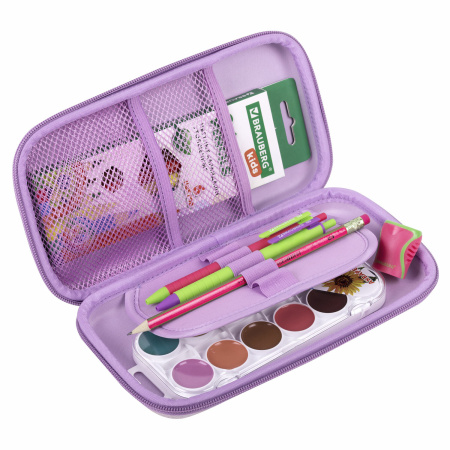 Пенал BRAUBERG SHINY, 1 отделение, 1 откидная планка, EVA, 22х13х4 см, "Cheerful", 271554 - Пеналы каркасные