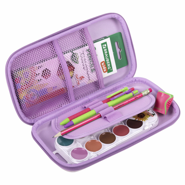 Пенал BRAUBERG SHINY, 1 отделение, 1 откидная планка, EVA, 22х13х4 см, "Cheerful", 271554 - Пеналы каркасные