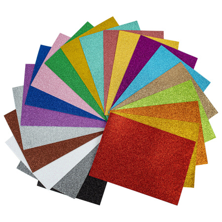 Пористая резина/фоамиран А4, 2 мм, ОСТРОВ СОКРОВИЩ, 20 листов, 20 цветов, яркие цвета, блестки, 665103 - Цветная пористая резина и пластик