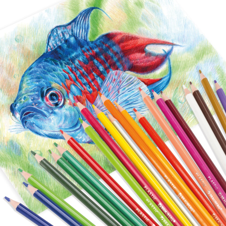 Карандаши цветные BRAUBERG PREMIUM, 24 цвета, пластиковые, трехгранные, грифель мягкий 3 мм, 181663 - Карандаши цветные