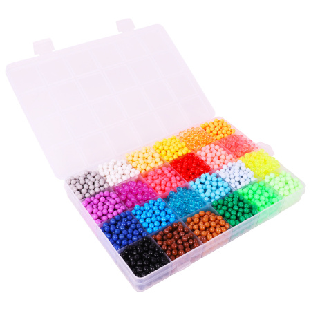 Аквамозаика 24 цвета 4200 бусин, с трафаретами, инструментами и аксессуарами, BRAUBERG KIDS, 664916 - Аквамозайка