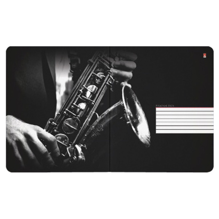 Тетрадь А5 48 л. АЛЬТ скоба, клетка, фольга, гибридный лак, бумага 70 г/м2, "JAZZ CAFE", 7-48-828 - Тетради 40-48 листов