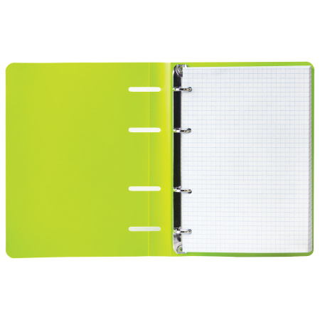 Тетрадь на кольцах А5 160х215 мм, 80 л., пластик, клетка, BRAUBERG, "Салатовый", 403250 - Тетради на кольцах и сменные блоки к ним