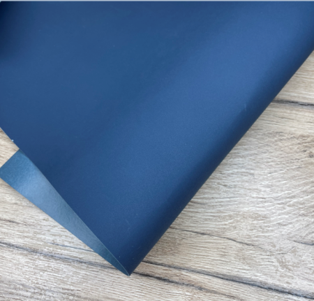 Переплетный кожзам (Италия) матовый, цвет синий бархат, отрез 35*50 см