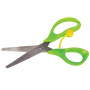 Ножницы ПИФАГОР, 130 мм, с усилителем, линейкой, зеленые, в картонной упаковке с европодвесом, 236857 - Ножницы детские