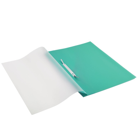 Скоросшиватель пластиковый с перфорацией BRAUBERG, А4, 140/180 мкм, зеленый, 226581 - Папки-скоросшиватели мягкие