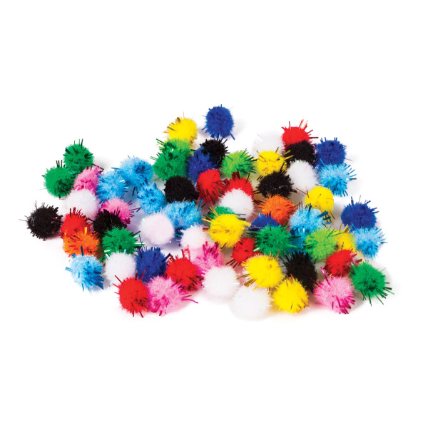 Помпоны для творчества, блестящие, 10 цветов, 8 мм, 60 шт., ОСТРОВ СОКРОВИЩ, 661423 - Помпоны для творчества