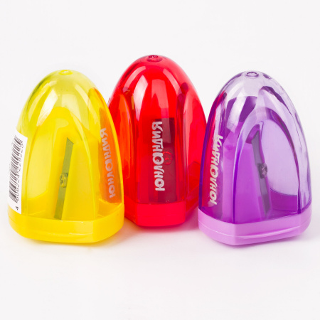 Точилка ЮНЛАНДИЯ "Спутник", с контейнером, пластиковая, корпус ассорти, 228447 - Точилки ручные