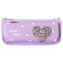 Пенал-косметичка ЮНЛАНДИЯ, 2 отделения, полиэстер, "Heart", фиолетовый, 21х6х9 см, 270259 - Пеналы мягкие