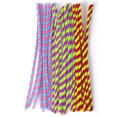 Проволока синельная для творчества "Пушистая", спираль, 6 цв., 30 шт., 0,6х30 см, Вид 1, ОСТРОВ СОКРОВИЩ, 661526 - Проволока синельная (пушистая)