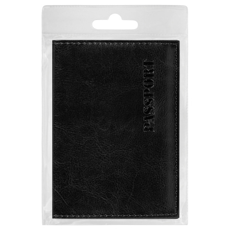 Обложка для паспорта STAFF "Profit", экокожа, мягкая изолоновая вставка, "PASSPORT", черная, 237183 - Обложки для паспорта