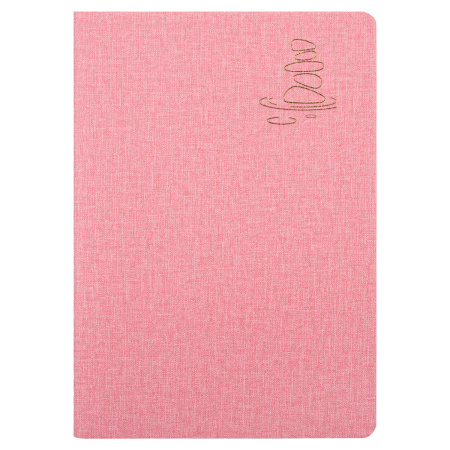 Тетрадь 48 л. в клетку обложка кожзам под рогожку, сшивка, A5 (147х210мм), РОЗОВЫЙ, BRAUBERG HARMONY, 403834 - Тетради 40-48 листов