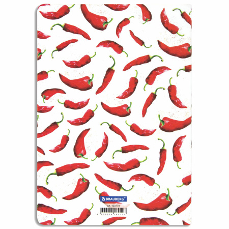 Тетрадь 40 л. в клетку обложка SoftTouch, бежевая бумага 70 г/м2, сшивка, А5 (147х210 мм), HOT PEPPERS, BRAUBERG, 403779 - Тетради 40-48 листов