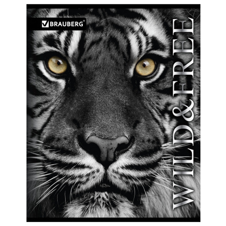 Тетрадь А5, 48 л., BRAUBERG, скоба, линия, обложка картон, ДИКИЕ И СВОБОДНЫЕ, 401897 - Тетради 40-48 листов