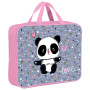 Папка на молнии с ручками BRAUBERG А4, 1 отделение, полиэстер, 80 мм, "Funny panda", 271127 - Папки-сумки с ручками
