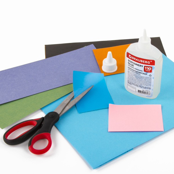 Клей канцелярский силикатный BRAUBERG "Standard" (для бумаги, картона) 110 г, 228416 - Клей канцелярский