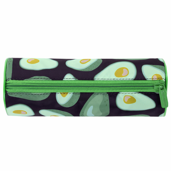 Пенал-тубус BRAUBERG, с эффектом SOFT TOUCH, полиэстер, "Black Avocado", 22х8 см, 270061 - Пеналы мягкие