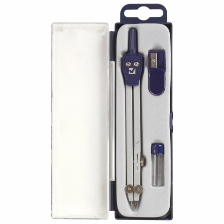 Готовальня BRAUBERG "Student Oxford", 3 предмета: циркуль 140 мм, грифель, точилка, пенал с подвесом, 210332 - Циркули и готовальни