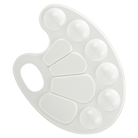 Палитра для рисования BRAUBERG KIDS, белая, овальная, 10 ячеек, 192353 - Аксессуары для рисования