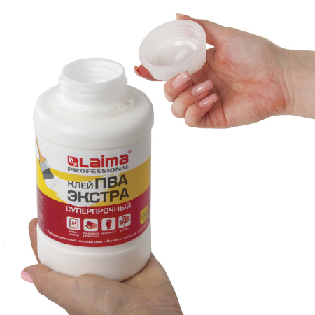 Клей ПВА Экстра Суперпрочный 1 кг (керамика, ткань, кожа, дерево, бумага, картон), LAIMA, 606432 - Клей ПВА