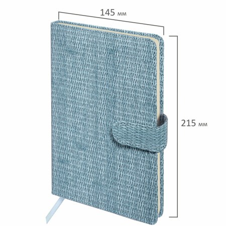 Еженедельник датированный 2024 А5 145х215 мм BRAUBERG "Augustus", под кожу, светло-серый, 115016 - Еженедельники