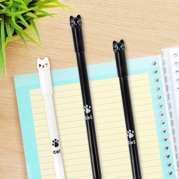 Ручка фигурная шариковая ЮНЛАНДИЯ "Котик", корпус ассорти, СИНЯЯ, пишущий узел 0,7 мм, 143787 - Ручки фигурные