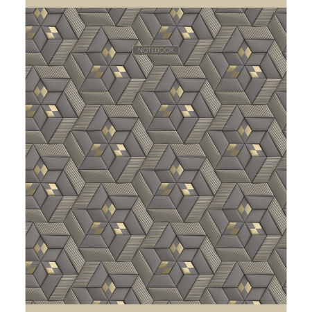 Тетрадь А5, 96 л., ПЗБМ, скоба, клетка, фольга, ламинация, выборочный лак, "Золотые узоры" (5 видов), 027965 - Тетради более 60 листов