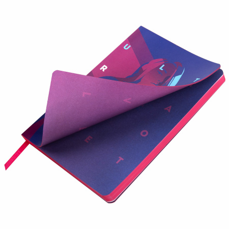 Ежедневник недатированный А5 (138х213 мм), BRAUBERG VISTA, под кожу, гибкий, 136 л., "Ultraviolet", 111990 - Ежедневники с покрытием "под кожу и ткань"