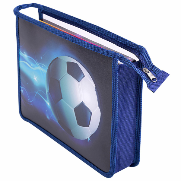 Папка для тетрадей ПИФАГОР А5, 1 отделение, пластик, на молнии, "Footballer", 271498 - Папки для тетрадей и уроков труда