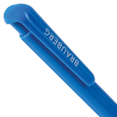 Ручка шариковая автоматическая BRAUBERG "Hot Hit", СИНЯЯ, корпус ассорти, узел 0,7 мм, линия письма 0,35 мм, 140891 - Ручки шариковые автоматические