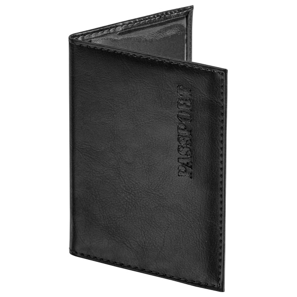 Обложка для паспорта STAFF "Profit", экокожа, мягкая изолоновая вставка, "PASSPORT", черная, 237183 - Обложки для паспорта