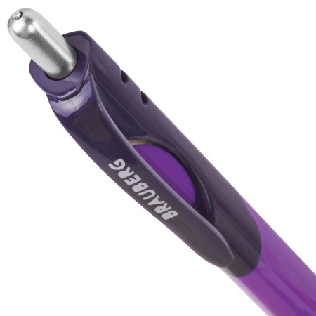 Ручка шариковая автоматическая с грипом BRAUBERG "Supreme", СИНЯЯ, корпус ассорти, узел 0,7 мм, линия письма 0,35 мм, 141545 - Ручки шариковые автоматические