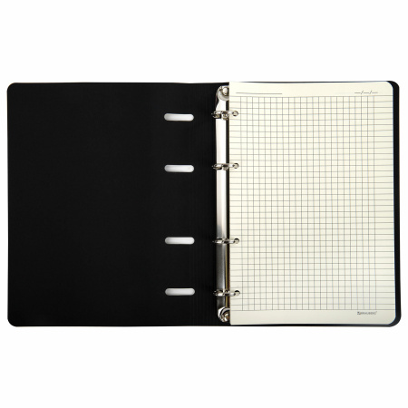 Тетрадь на кольцах А5 (180х220 мм), 80 листов, под кожу, клетка, BRAUBERG VISTA, "Avenue", 112137 - Тетради на кольцах и сменные блоки к ним