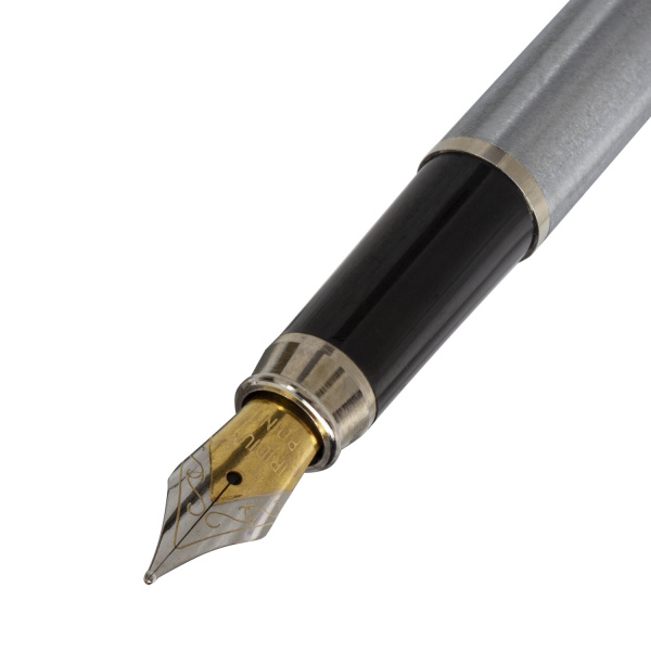 Ручка подарочная перьевая BRAUBERG "Ballet", СИНЯЯ, корпус серебистый с хромированными деталями, 143481 - Ручки бизнес-класса