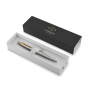 Ручка шариковая PARKER "Jotter Core Stainless Steel GT", корпус серебро, позолота, синяя, 1953182 - Ручки шариковые подарочные