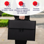 Папка-портфель пластиковая BRAUBERG А4 (332х245х35 мм), 13 отделений, черная, 221378 - Портфели пластиковые
