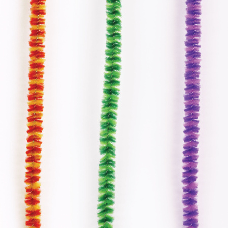 Проволока синельная для творчества "Пушистая", двухцветная, 6 цв., 30 шт., 0,6х30 см, Вид 2, ОСТРОВ СОКРОВИЩ, 661524 - Проволока синельная (пушистая)