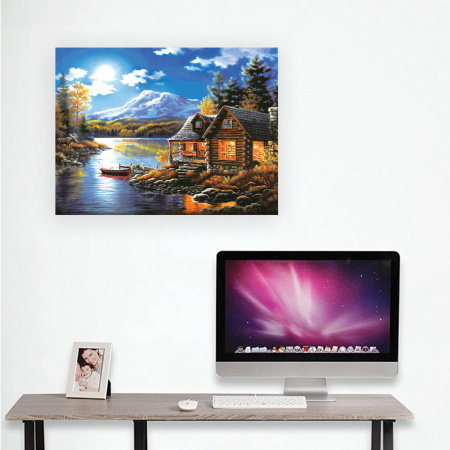 Картина стразами (алмазная мозаика) 30х40 см, ОСТРОВ СОКРОВИЩ "Вечер в горах", без подрамника, 662409 - Алмазная вышивка