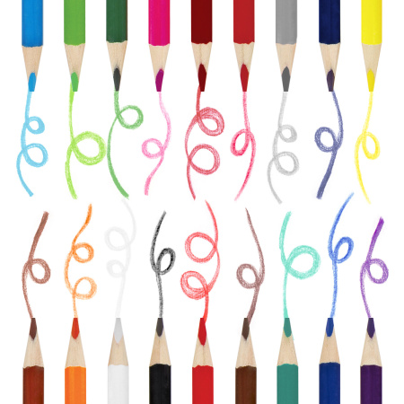 Карандаши цветные ЮНЛАНДИЯ "СЛАДКИЕ ИСТОРИИ", 18 цветов, трехгранные заточенные, 181394 - Карандаши цветные