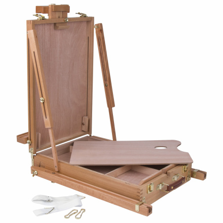 Этюдник BRAUBERG ART CLASSIC, бук, 50х34х11см, высота холста 87см, ножки дерев 90см, ремень, 190654 - Этюдники