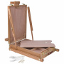 Этюдник BRAUBERG ART CLASSIC, бук, 50х34х11см, высота холста 87см, ножки дерев 90см, ремень, 190654 - Этюдники