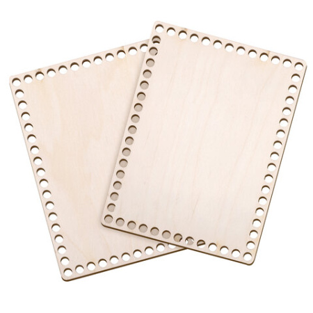 Донышки деревянные для вязания прямоугольные, 2 шт., 20х15 см - Донышки деревянные