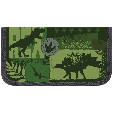 Пенал ПИФАГОР, 2 отделения, ламинированный картон, 19х11 см, "Dinoland", 271535 - Пеналы каркасные