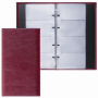 Визитница на кольцах BRAUBERG "Imperial", на 240 визиток, под гладкую кожу, бордовая, 231665 - Визитницы настольные