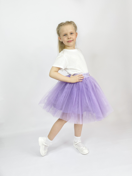 Юбка нарядная из фатина сиреневая - Юбки