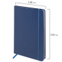 Блокнот А5 (148x218 мм), BRAUBERG "Metropolis Special", под кожу, 80 л., резинка, клетка, сапфировый, 113336 - Бизнес-блокноты и бизнес-тетради