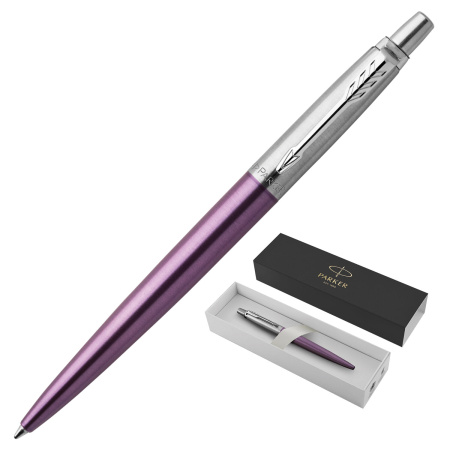 Ручка шариковая PARKER "Jotter Core Victoria Violet CT", корпус фиолетовый, детали хром, синяя, 1953190 - Ручки шариковые подарочные