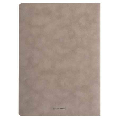 Тетрадь-скетчбук 60 л. обложка кожзам под замшу, сшивка, B5 (179х250мм), 70 г/м2, СЕРЫЙ, BRAUBERG CAPRISE, 403865 - Тетради более 60 листов