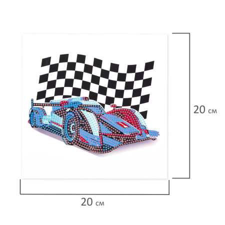 Картина стразами (алмазная мозаика) 20х20 см, ЮНЛАНДИЯ "Автомобиль", картон, 662433 - Алмазная вышивка